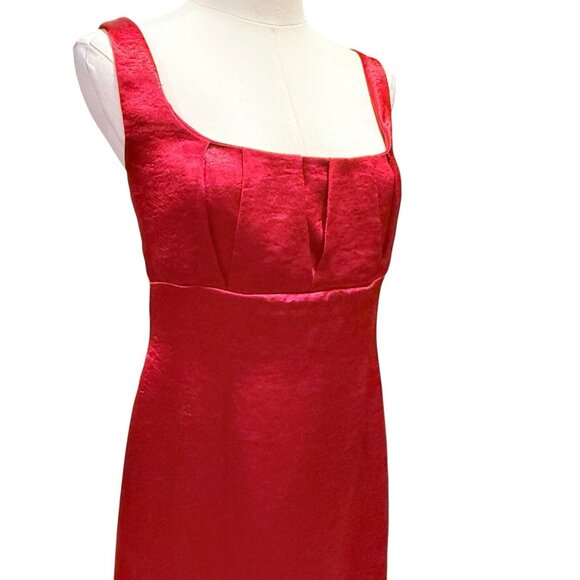 NWT Y2K Babydoll Red Satin Sleeveless Holiday Womens Dress Size 12 - Picture 3 of 13